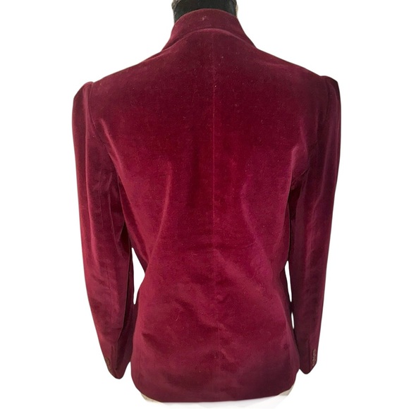 Vintage 1970s Women's Cranberry Velvet Blazer Size 12 - Picture 3 of 12